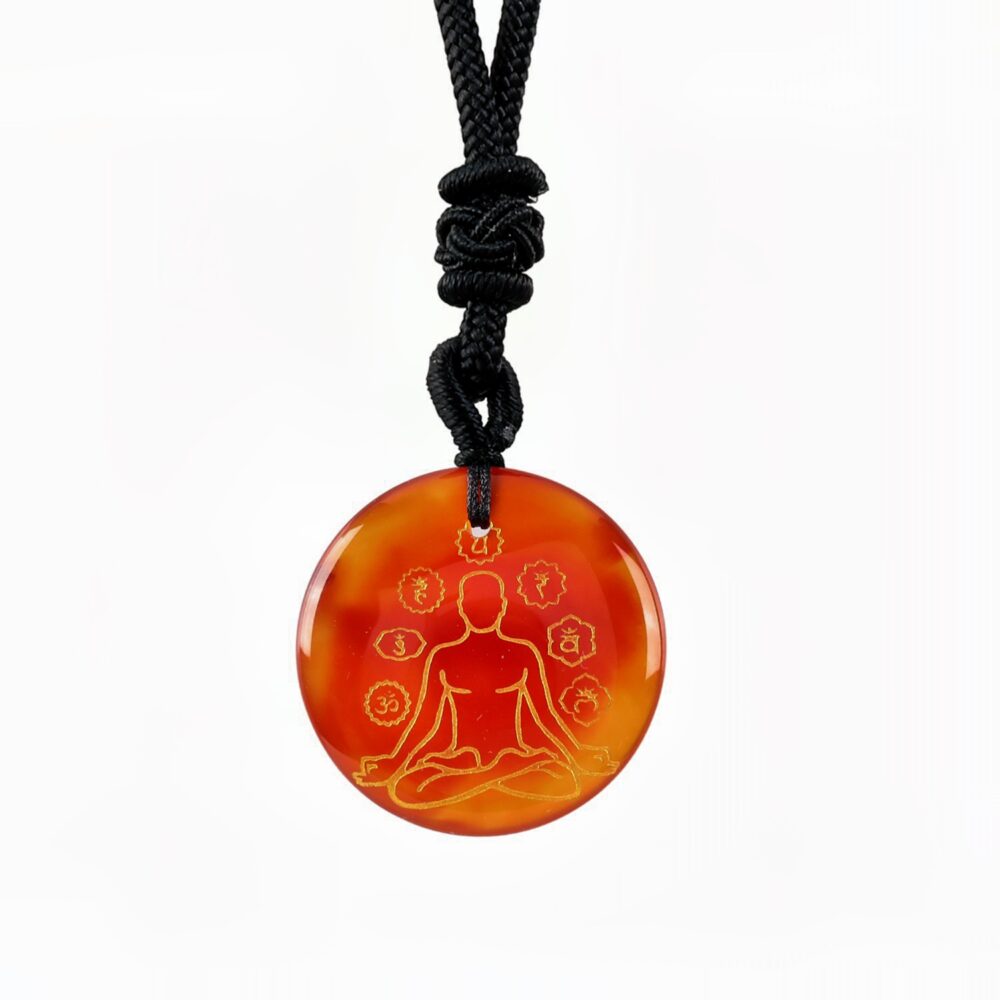 7 Chakras Yoga Meditation Carnelian Necklace