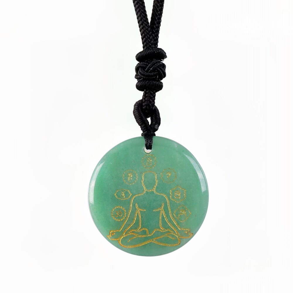 Collier 7 Chakras Yoga Méditation Aventurine verte