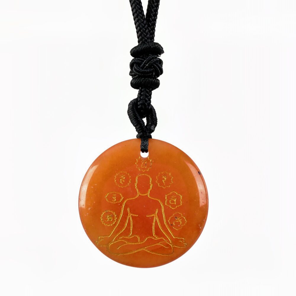 Collier 7 Chakras Yoga Méditation Aventurine Rouge