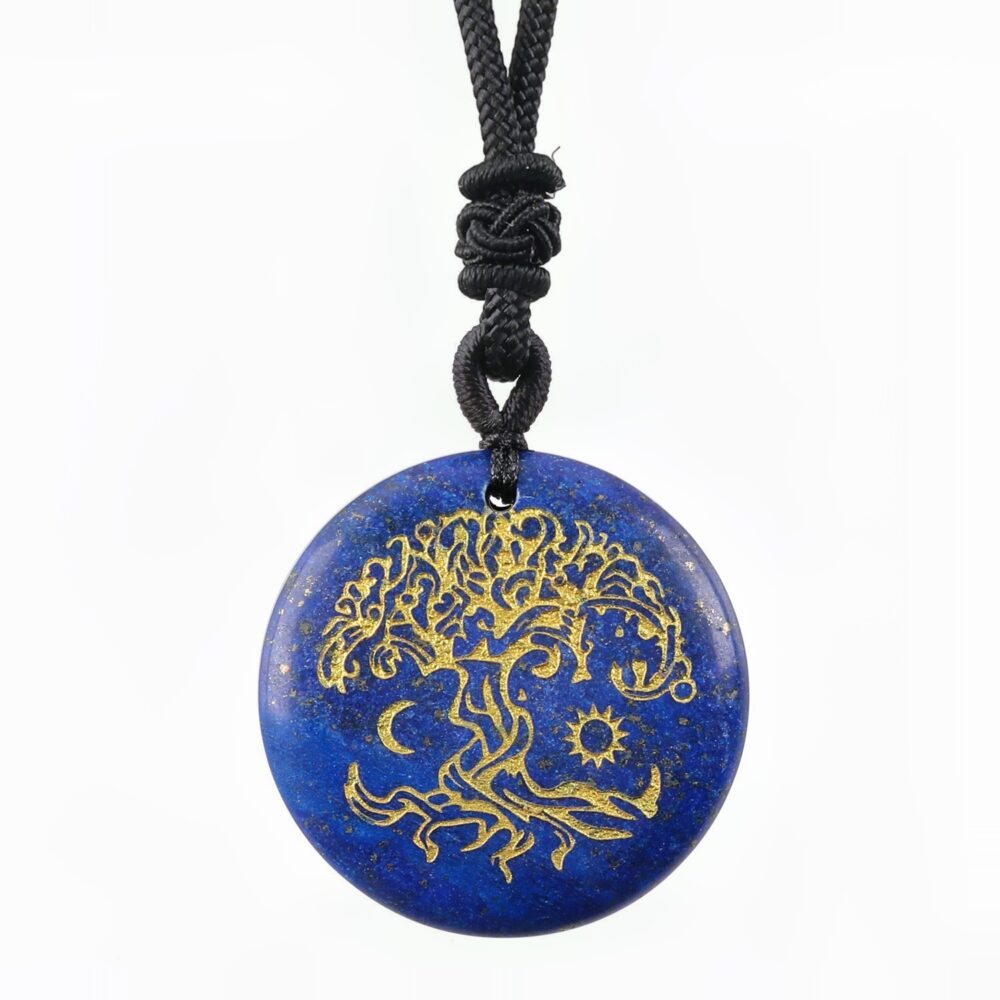 Sun & Moon Life Tree Lapis Lazuli Necklace