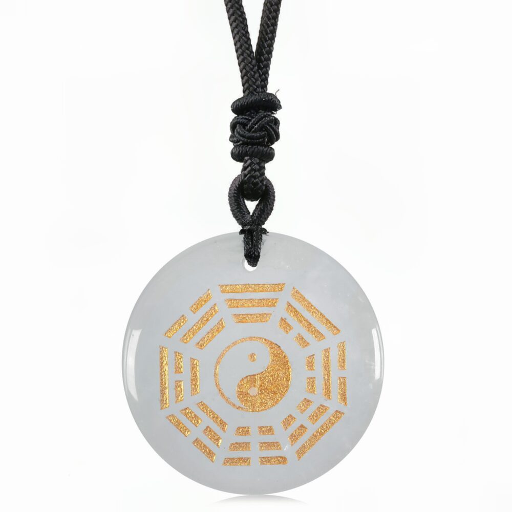 Collier de quartz clair Yinyang Bagua