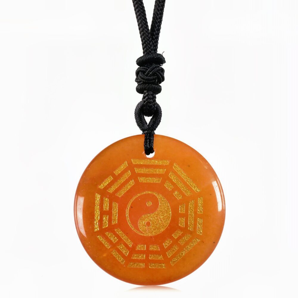 Yinyang Bagua Red Aventurine Necklace