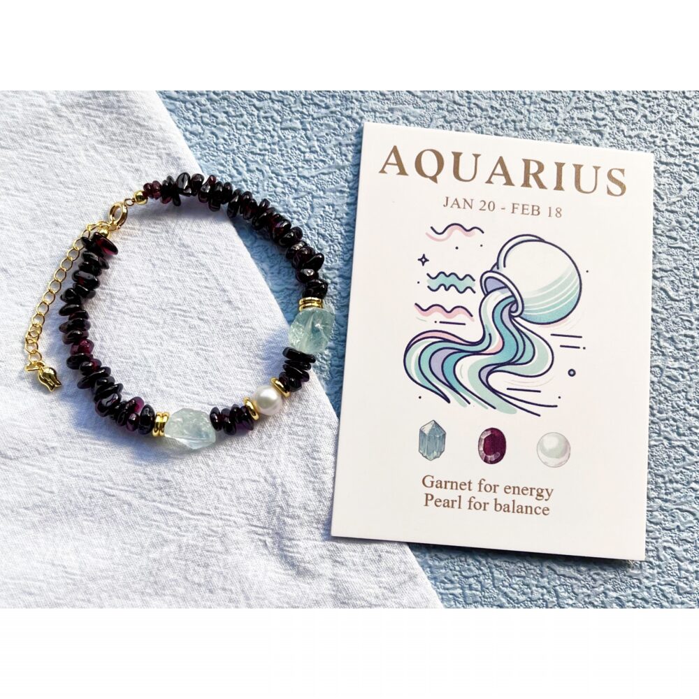 Aquarius - Harmony Pearls Zodiac Sign Bracelet for Balanced Energy