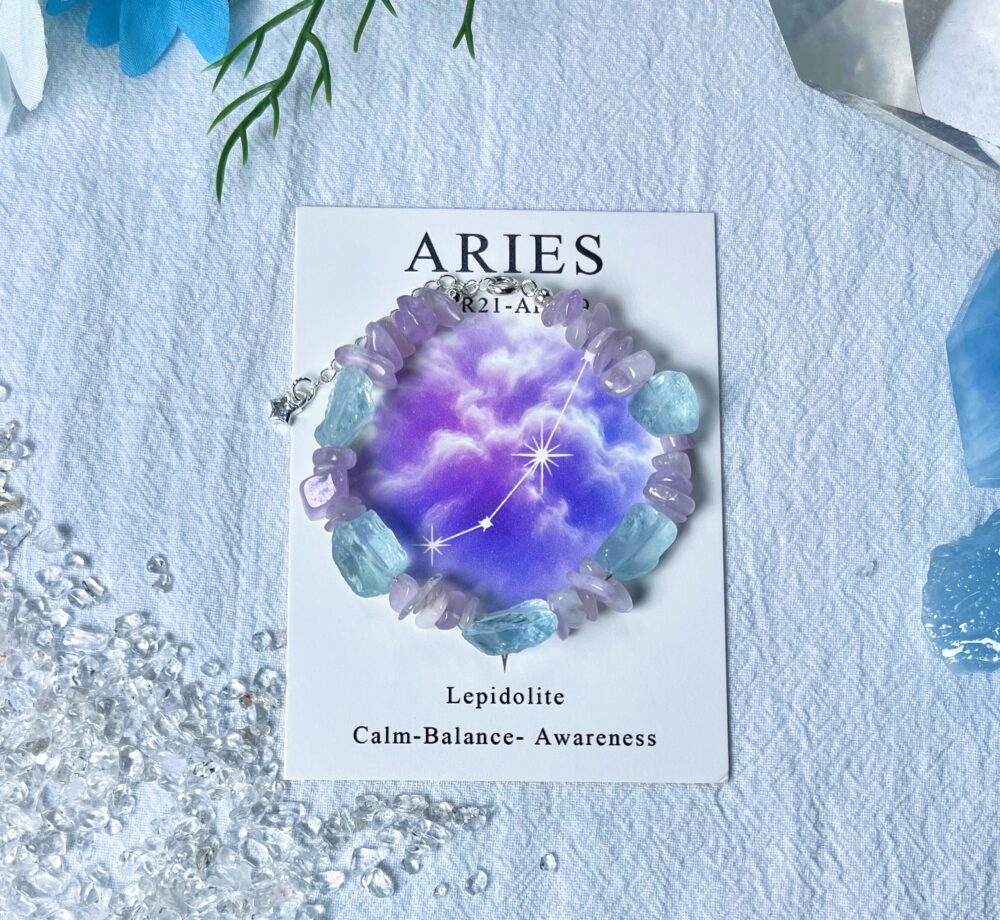 Aries - Pulsera Eterna de Cristal del Zodiaco para la Conexión Espiritual