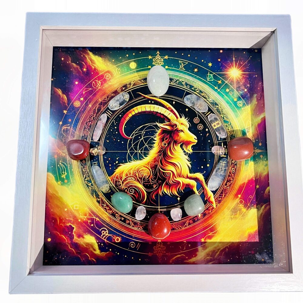 Bélier - Zodiac Miracle Energy Crystal Healing Wall Art - Décor encadré