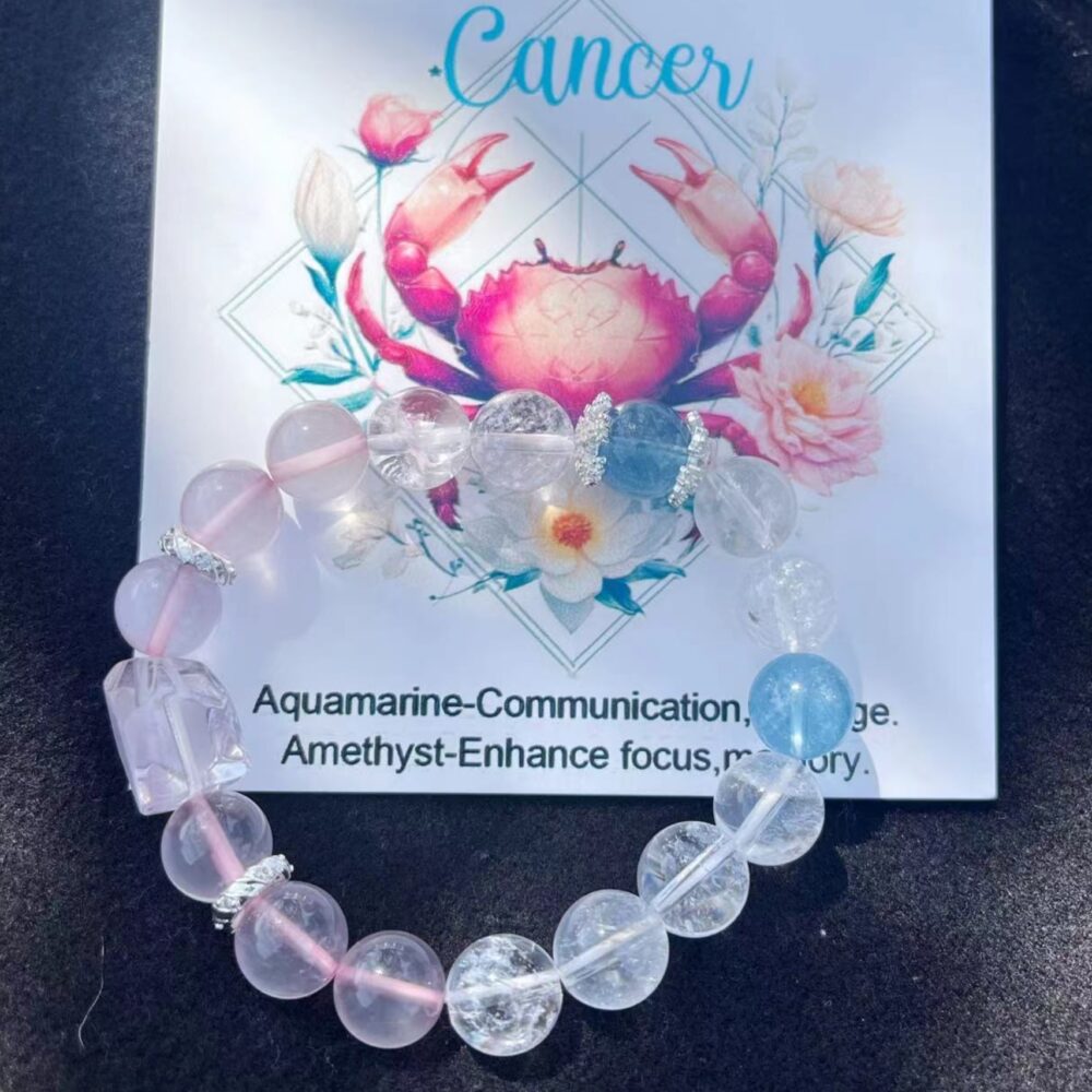 Cáncer - Celestial Luxe Zodiac Healing Bracelet - Premium Gemstone Edition