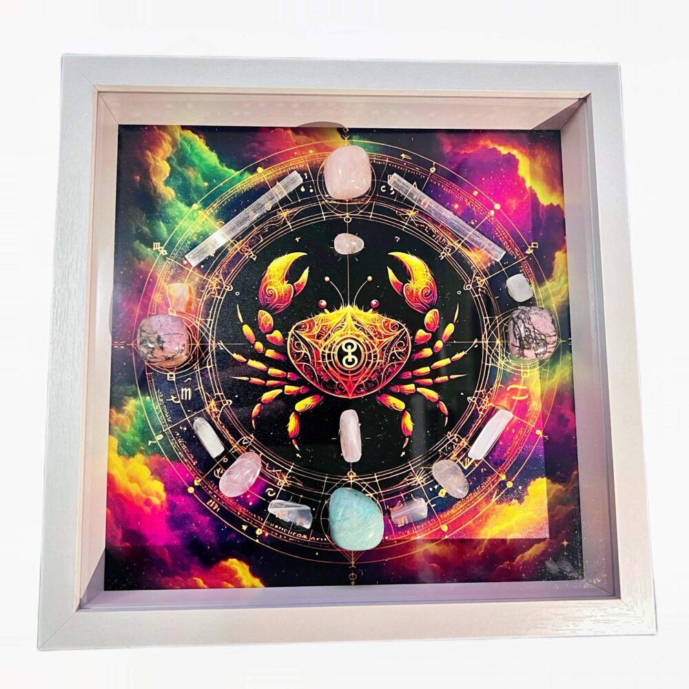 Krebs - Zodiac Miracle Energy Crystal Healing Wall Art - Gerahmte Dekoration