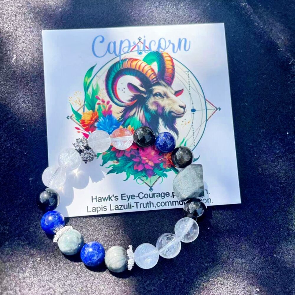 Steinbock - Celestial Luxe Zodiac Healing Bracelet - Premium Edelstein Edition