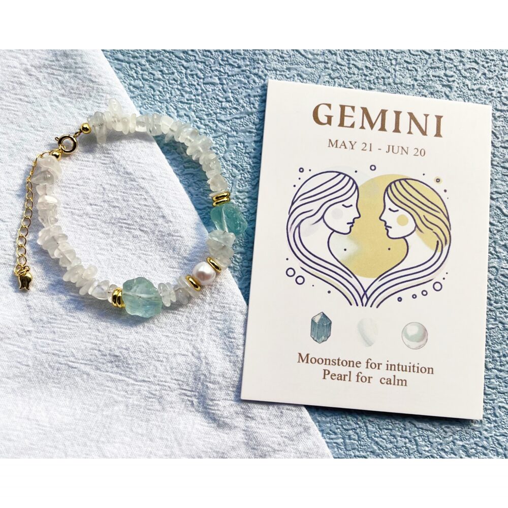 Géminis - Pulsera de Perlas del Signo del Zodiaco para el Equilibrio Energético