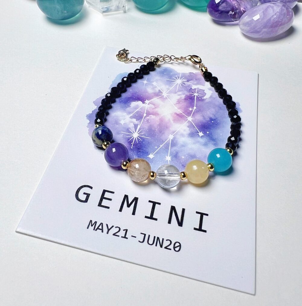 Gemini - Stellar Vibes Zodiac Healing Bracelet - Starclouds Crystal Collection