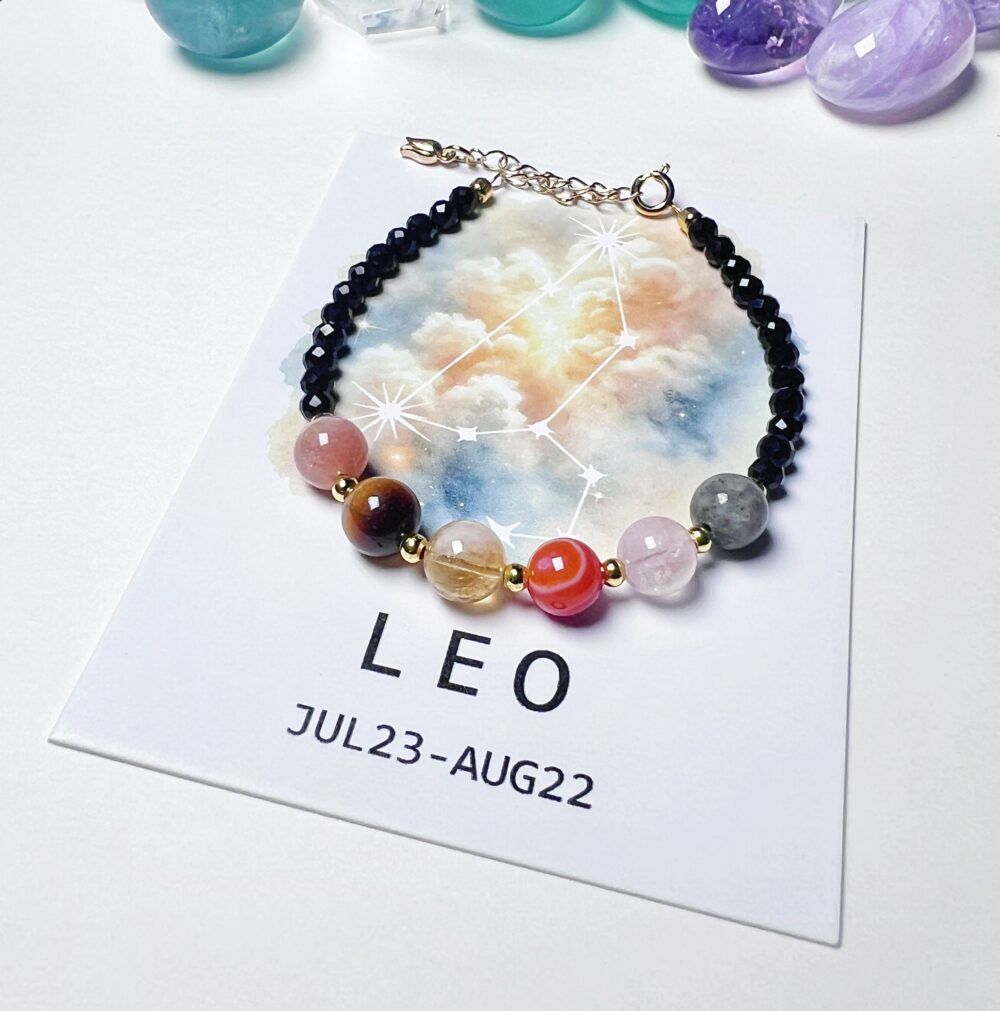 Leo - Stellar Vibes Zodiac Healing Bracelet - Starclouds Crystal Collection