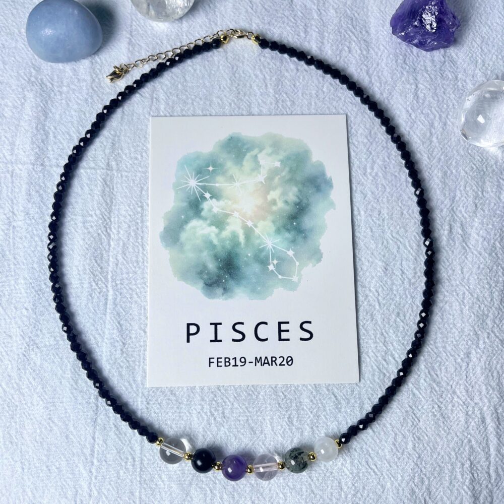 Pisces - Astral Glow Zodiac Crystal Healing Necklace - Starclouds Collection