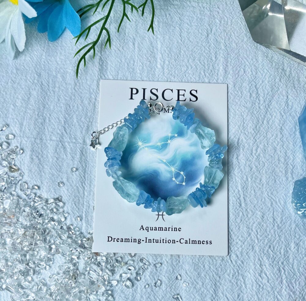 Piscis - Pulsera Eterna de Cristal del Zodiaco para la Conexión Espiritual