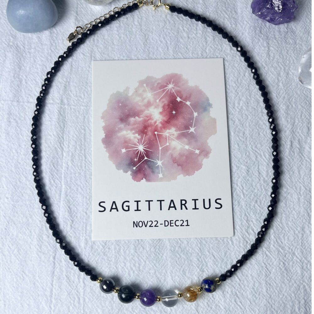 Sagittarius - Astral Glow Zodiac Crystal Healing Necklace - Starclouds Collection